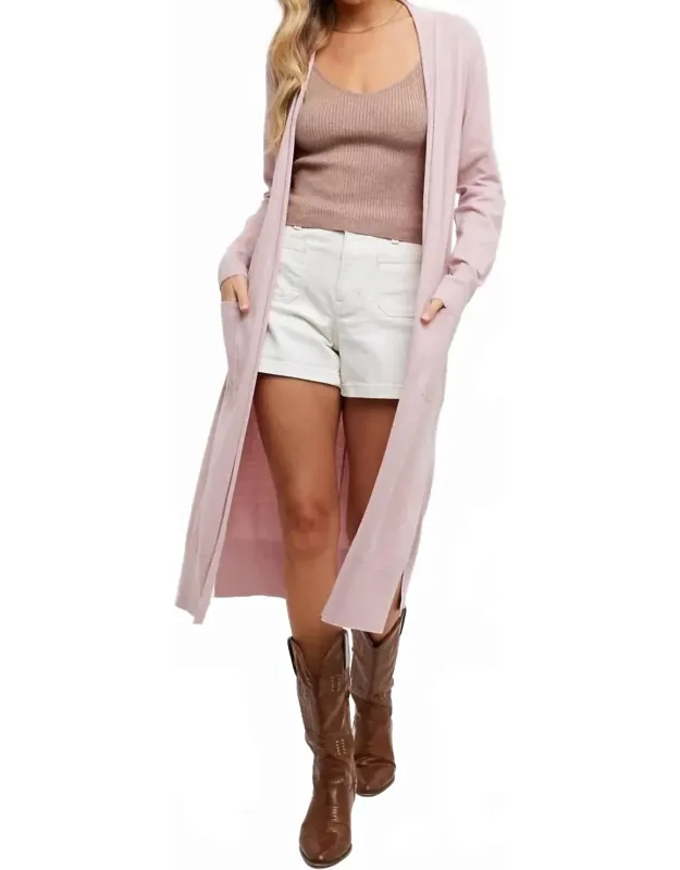 Longline Open Front Cardigan