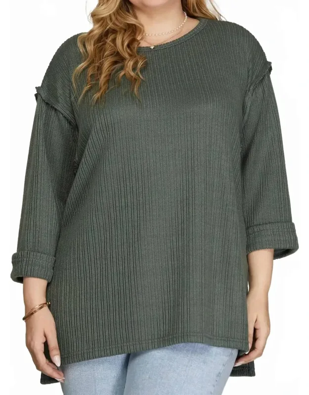 Rolled Sleeve Top
