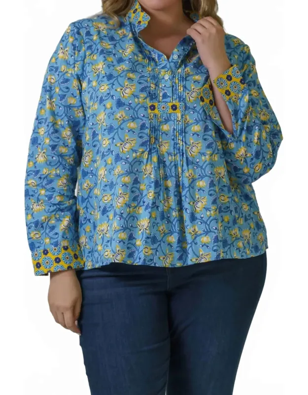 Button Down Long Sleeve Floral Blouse