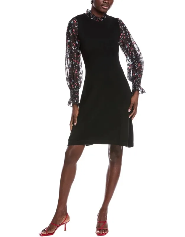Organza Sleeve Sweaterdress
