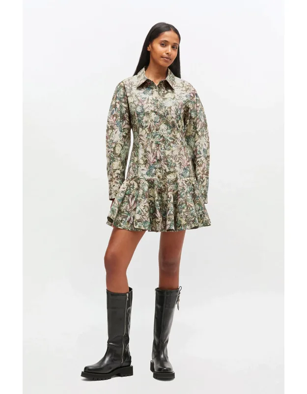 Tapestry Floral Shirt Dress