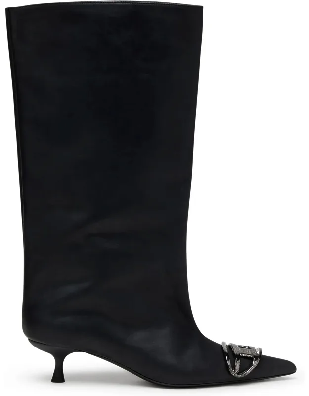 Knee-high Boots In Oiled Leather
