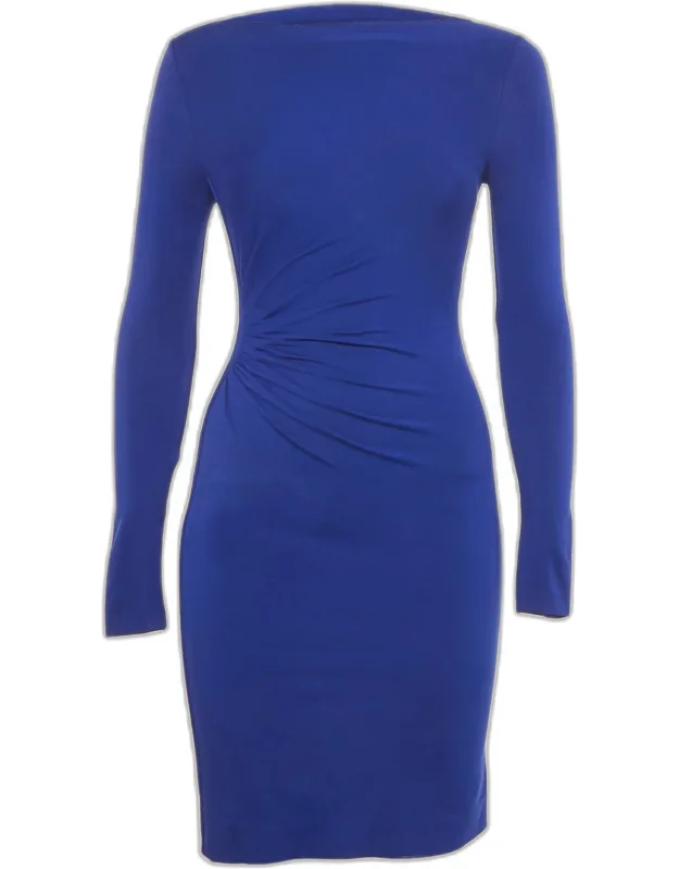Knit Pleat Detail Mini Dress