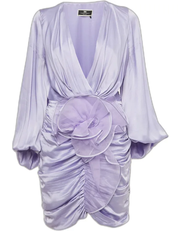 Satin Ruched Mini Dress