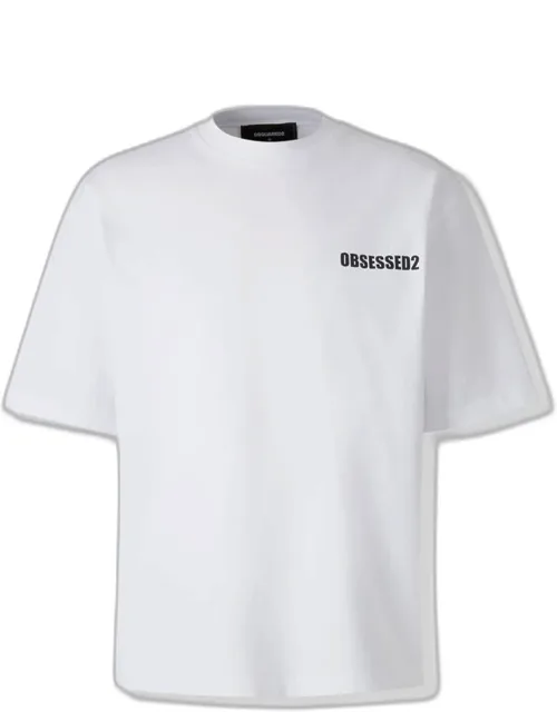 T-shirt With Distinctive Graphic Print And Ribbed Finishes