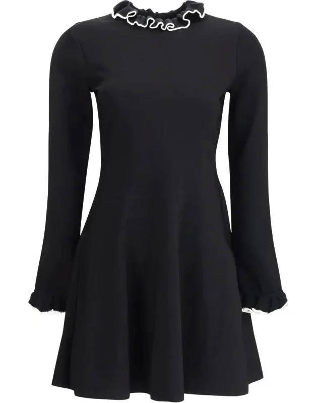 Dress With Flared Silhouette And Elegant Ruffle
