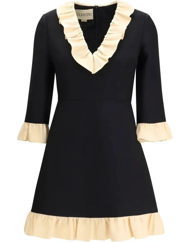 Valentino Garavani Dress With Deep V-neckline And Voile Detail