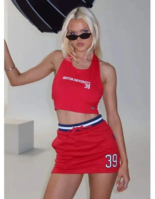 Boston University Tailgate Halter Top With Scoop Neck And Adjustable Halter Straps