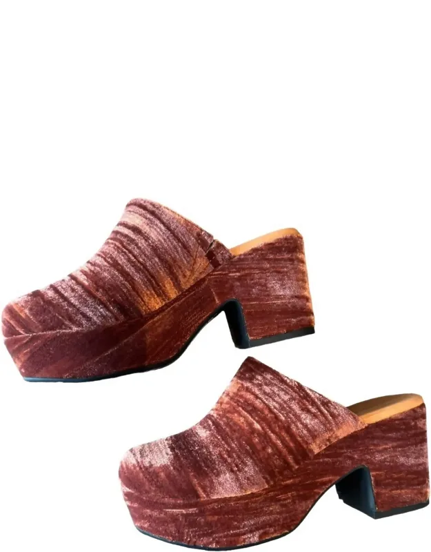 Ginette Velvet Upper Clogs