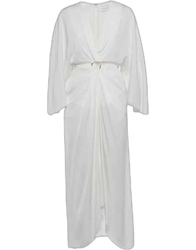 Textured Crepe Provence Cutout Maxi Dress