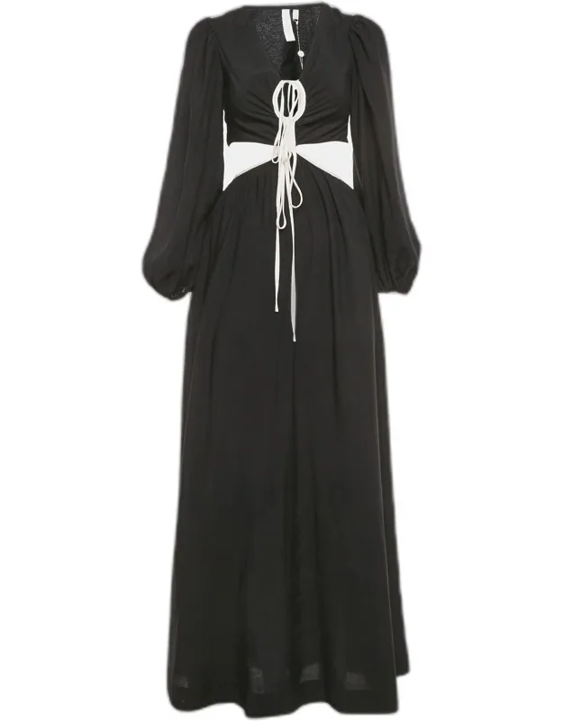 Crepe Cutout Maxi Dress