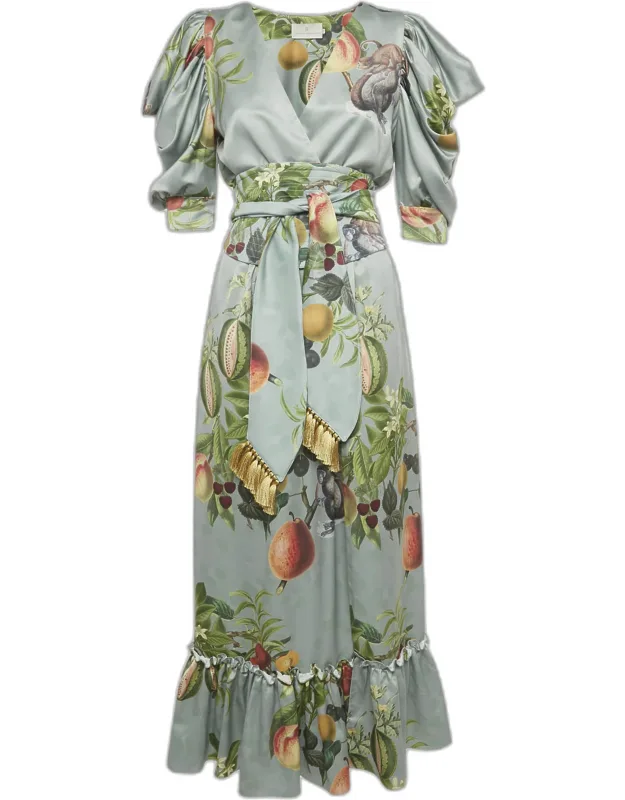 Printed Satin Palma Maxi Dress