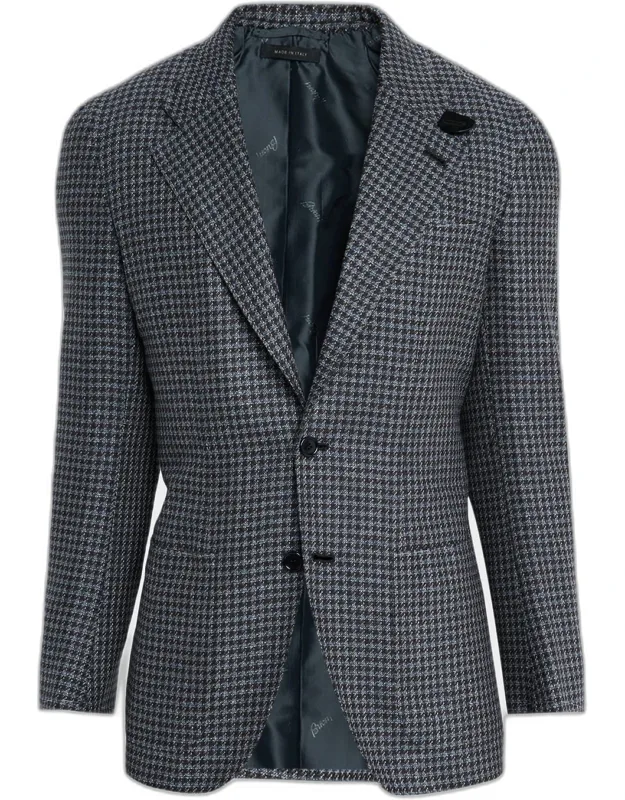 Silk And Wool Mix Houndstooth Sport Coat