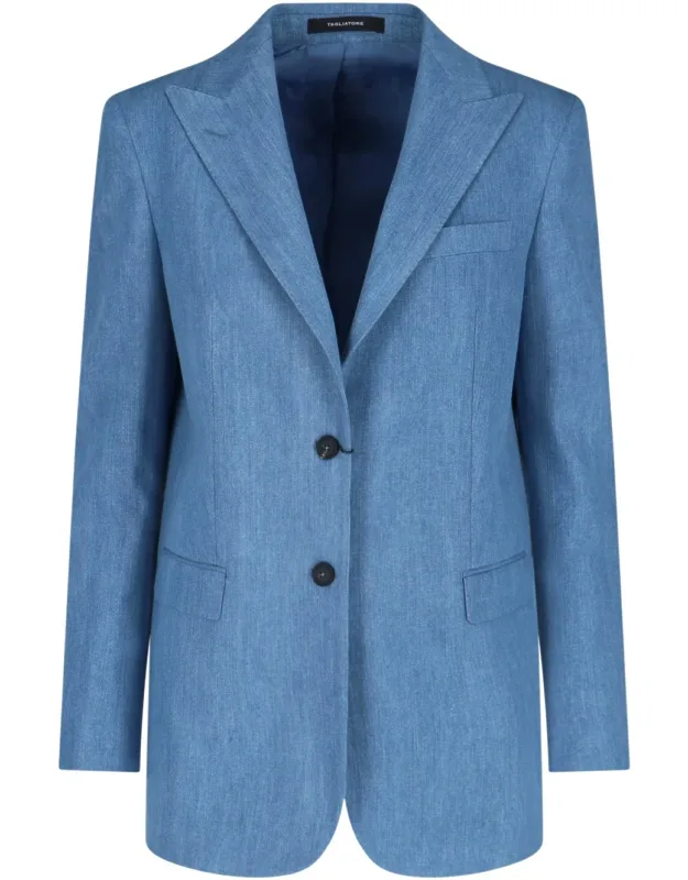 'bertha' Single-breasted Blazer With Peak Lapels And Button Cuffs