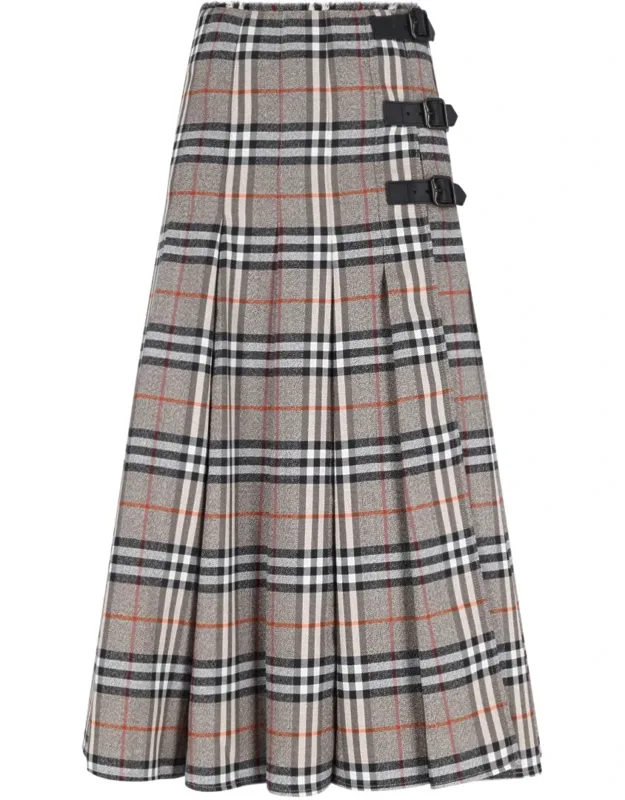 Check Midi Skirt