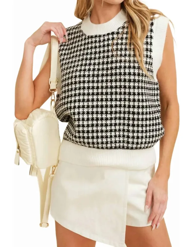Houndstooth Sweater Vest