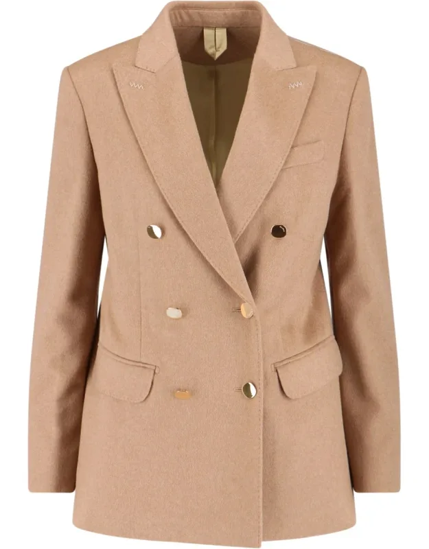 Double-breasted Camel Blazer