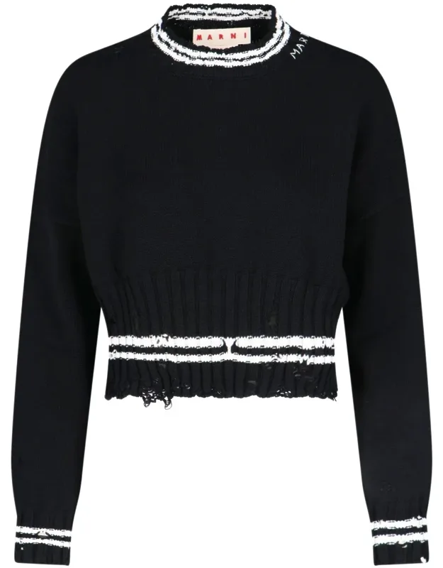 Crop Crew Neck Sweater