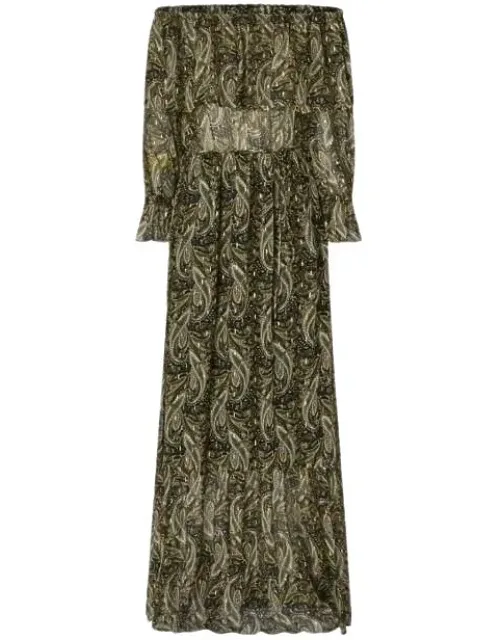 Dress Off-shoulder Neckline Ruffled Cuffs