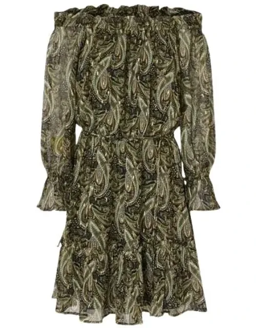 Dress With Off-shoulder Neckline And Tiered Skirt