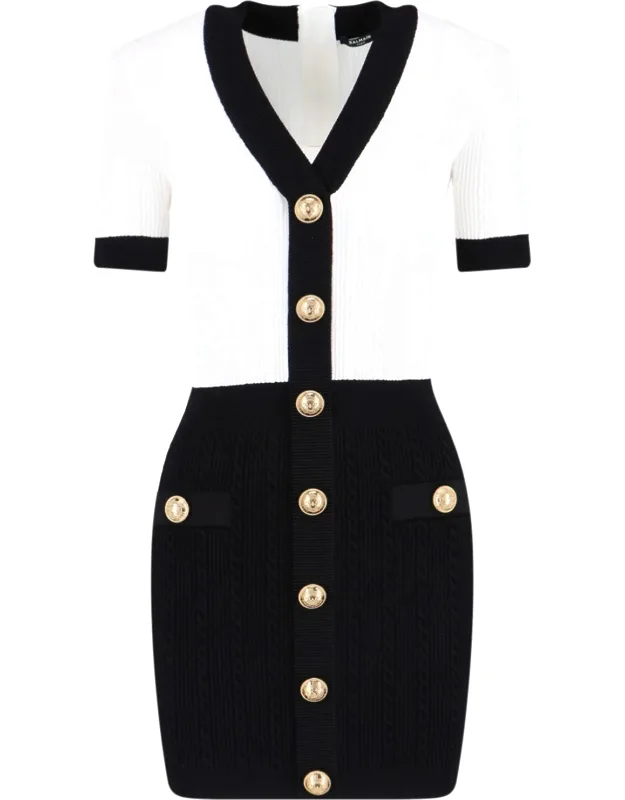 Mini Dress With Decorative Buttons