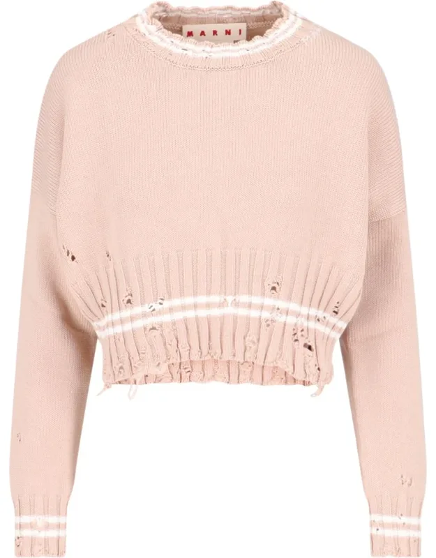 Crop Crew Neck Sweater