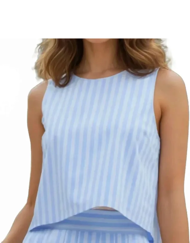 Striped High-low Hem Sleeveless Top