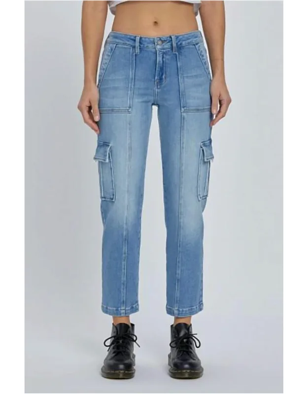 Cargo Pocket Straight Jeans