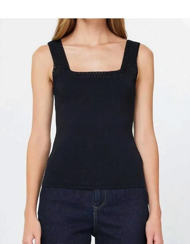 Crochet Trim Sweater Tank