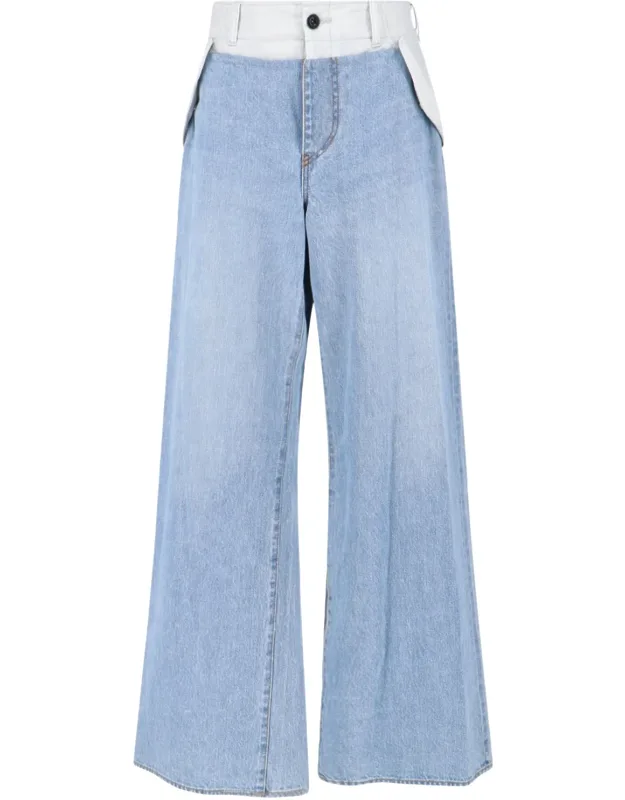 Two-tone Wide Jeans