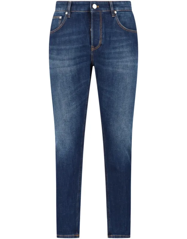 'reggae' Jeans With Distressed Wash And Straight Leg
