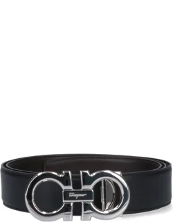 Ferragamo Reversible Belt With Buckle Closure And Adjustable Fit