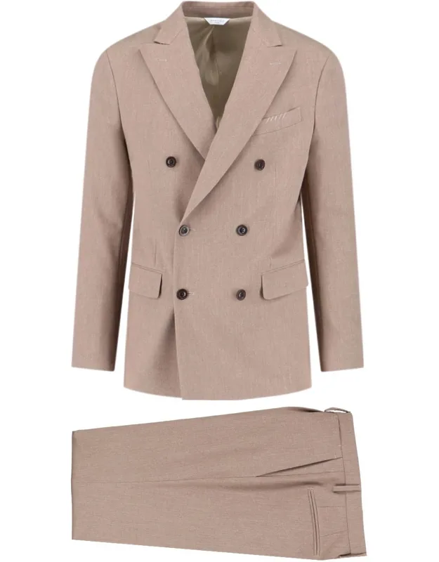 Double-breasted Virgin Wool Blend Suit