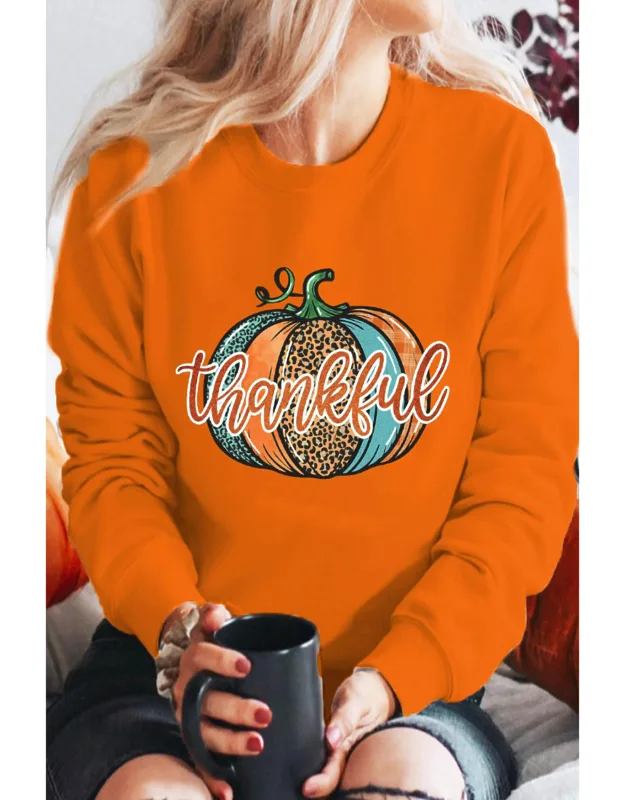 Leopard Pumpkin Graphic Sweatshirt