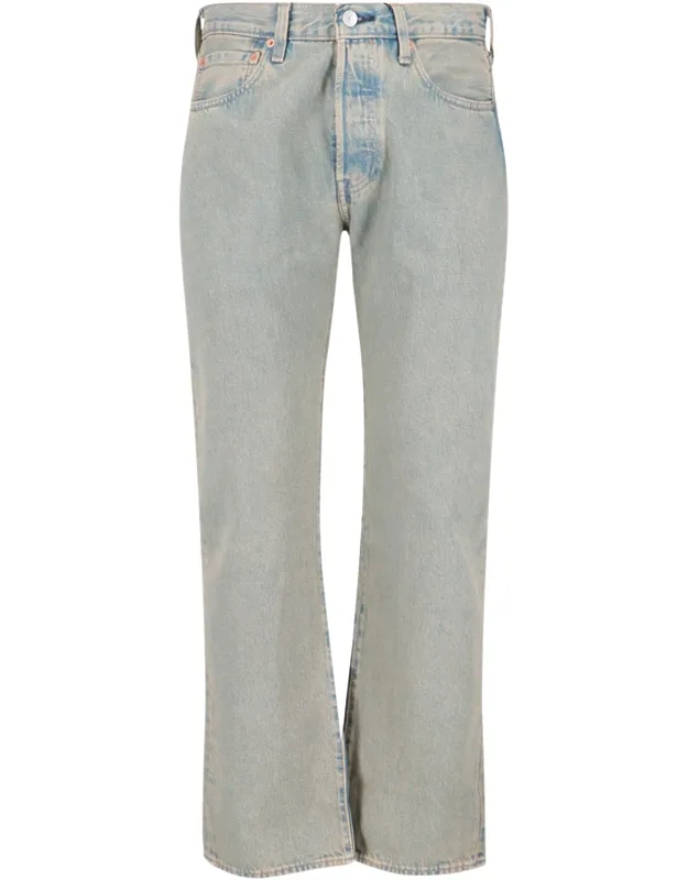 '501 Jeans With Used-effect Wash And Mid Waist'