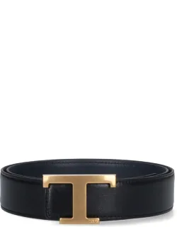 "t Timeless Reversible Belt With Gold Metal Logo Buckle"