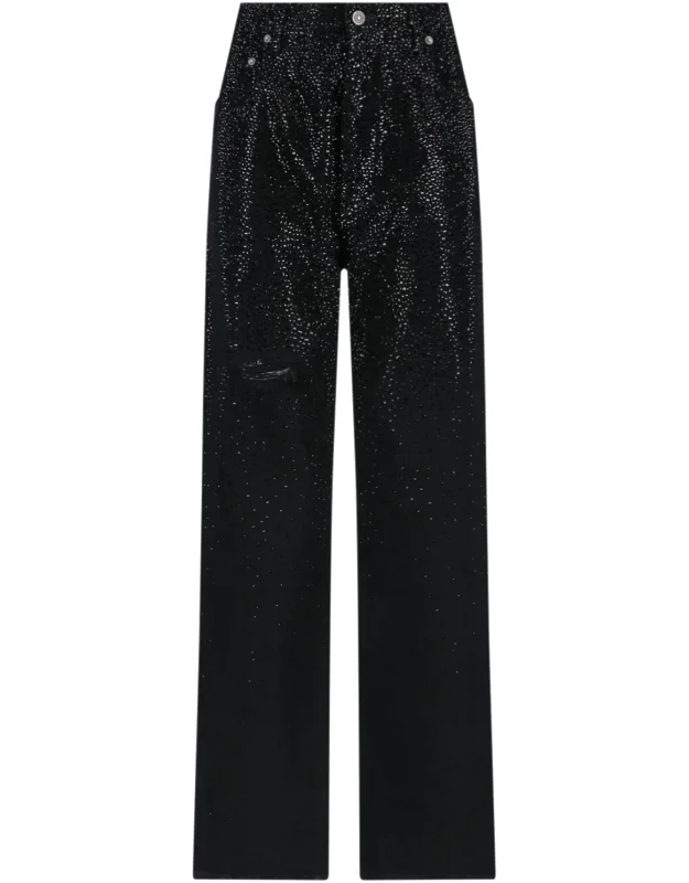 Rhinestone Straight Jeans