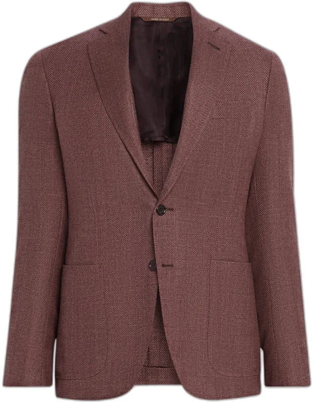 Herringbone Notch Lapel Sport Coat