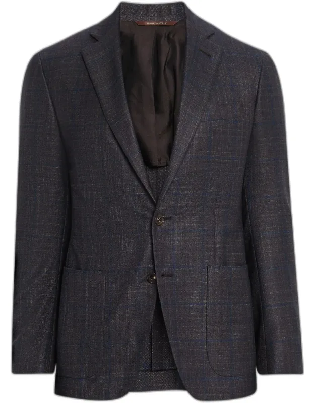 Silk And Cashmere Windowpane Sport Coat
