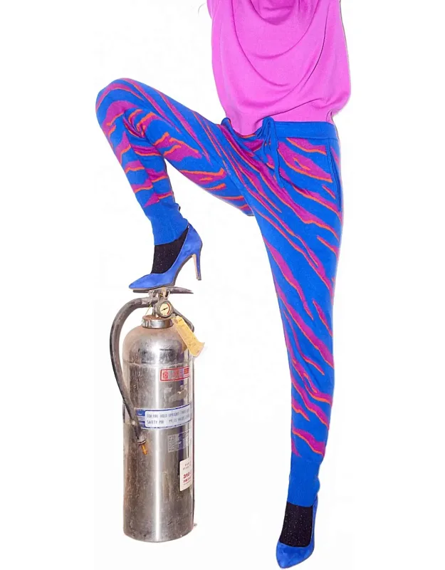 Tiger Striped Jacquard Sweatpants