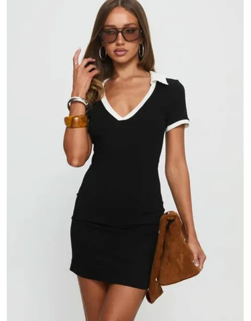 V Neck Jersey Mini Dress