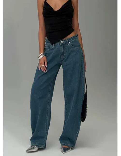 Juda Mid Rise Barrel Leg Jeans