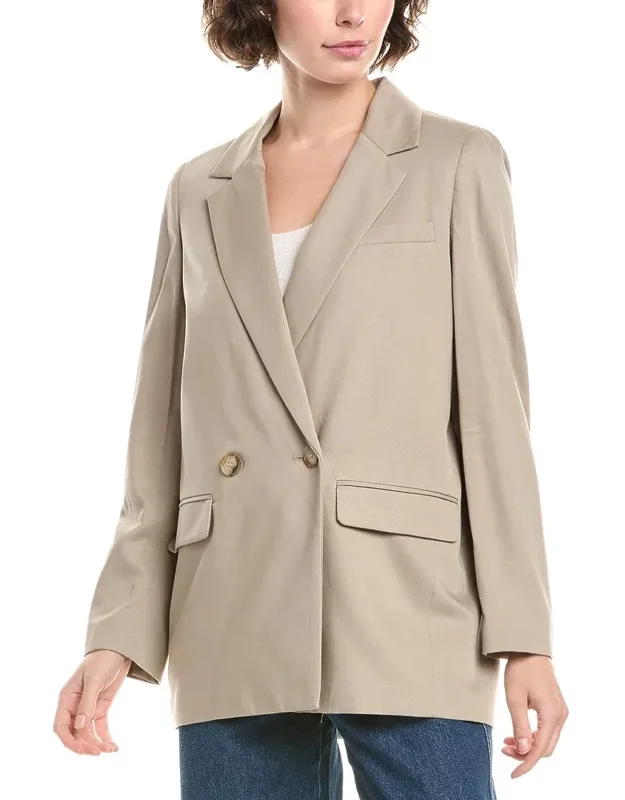 Caldwell Double-breasted Linen-blend Blazer