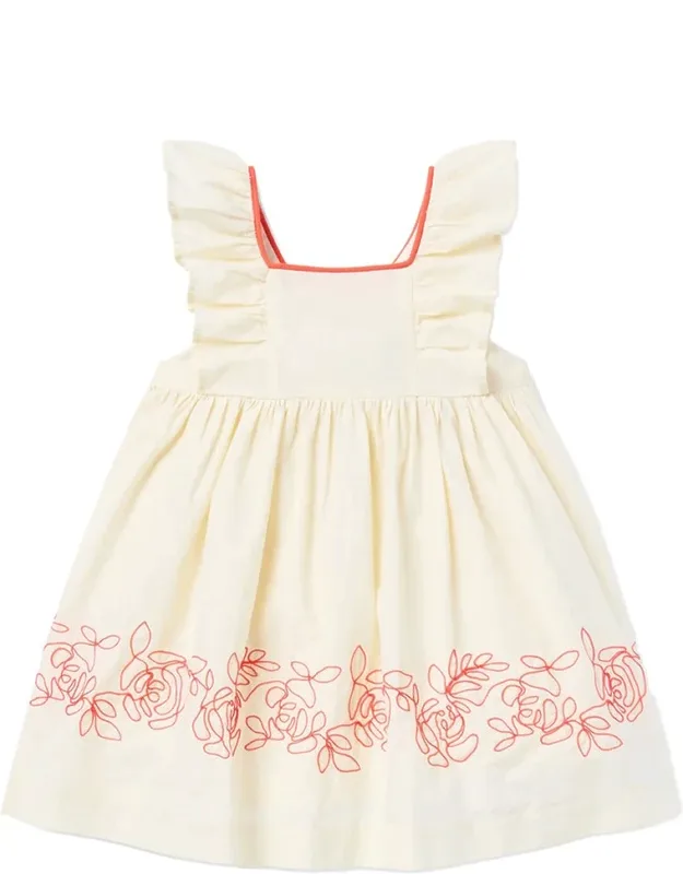 Embroidered Floral Border Dress