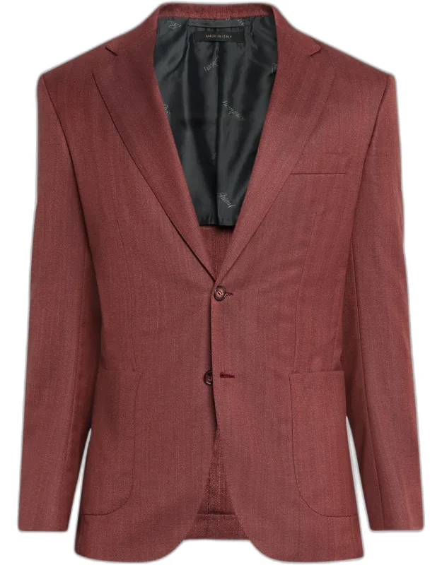 Herringbone Single-breasted Blazer