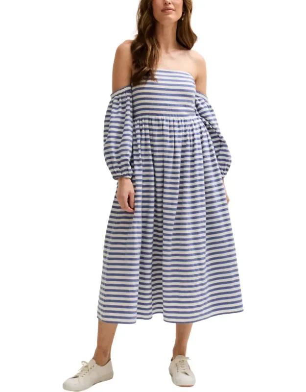 Sara Bardot Neck Midi Dress