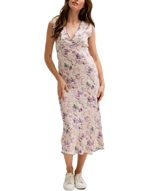 Zola Bias Cut Wonderland Print Midi Dress