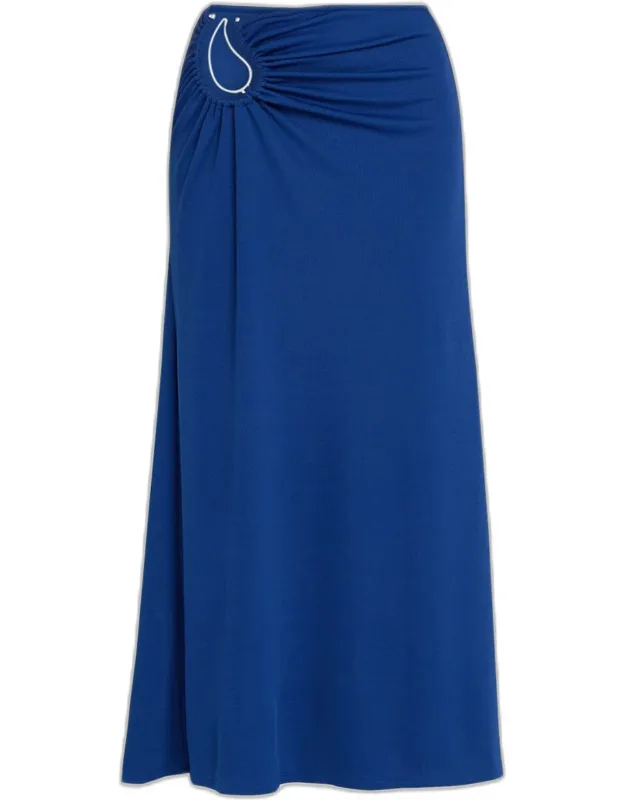 Paisley Ruched Maxi Skirt