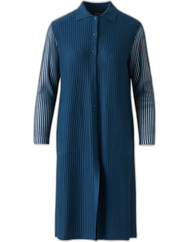 Structured Line Knit Coat