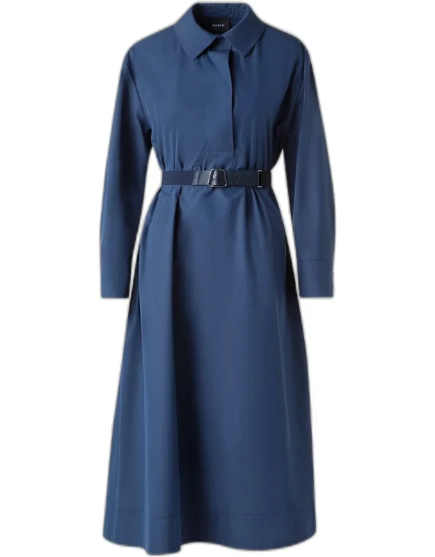 A-line Poplin Midi Dress